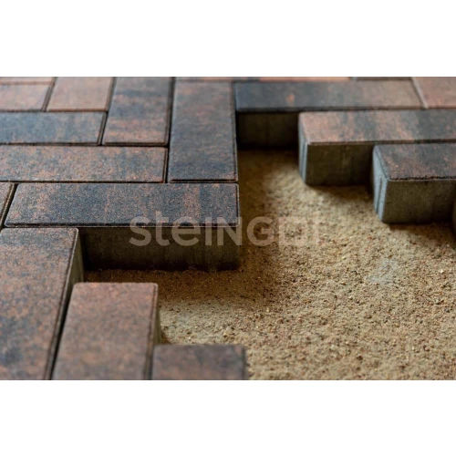 Тротуарная плитка Steingot Паркет "Тигр" темно-коричневый 24*8*6 см