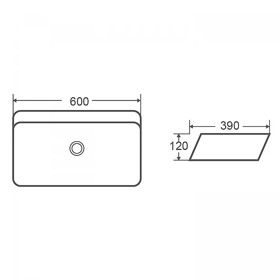 Раковина-чаша Azario накладная овальная белый глянец AZ-2243-B 60х39х12 см