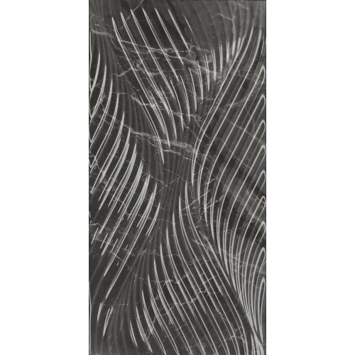 Плитка настенная Kerama Marazzi Коррер структура обрезная глянцевая чёрная 11282R 60x30 см