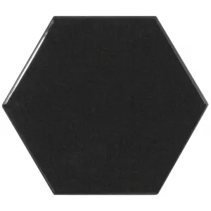 Плитка настенная Equipe Scale Hexagon Black глазурованный глянцевый 10.7x12.4 см