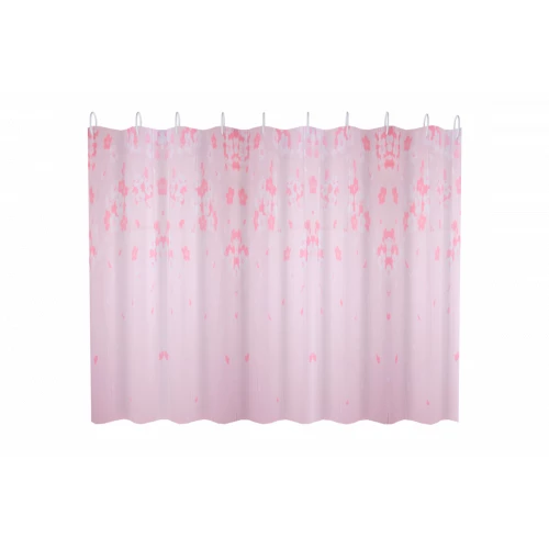 Шторка для ванны Fashun розовая с цветочным орнаментом A8818