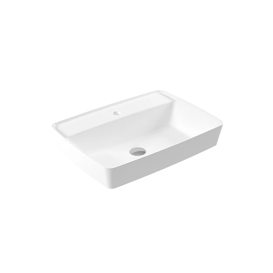 Раковина для установки в столешницу Serel rita с отверстием под смеситель прямоугольная RT30TXS110H 44х59 см