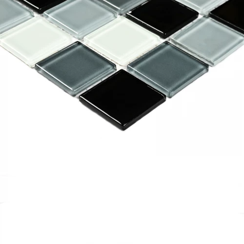 Мозаика Bonaparte Стеклянная мозаика Grand 25х25 глянцевая черно-белая 30х30 см