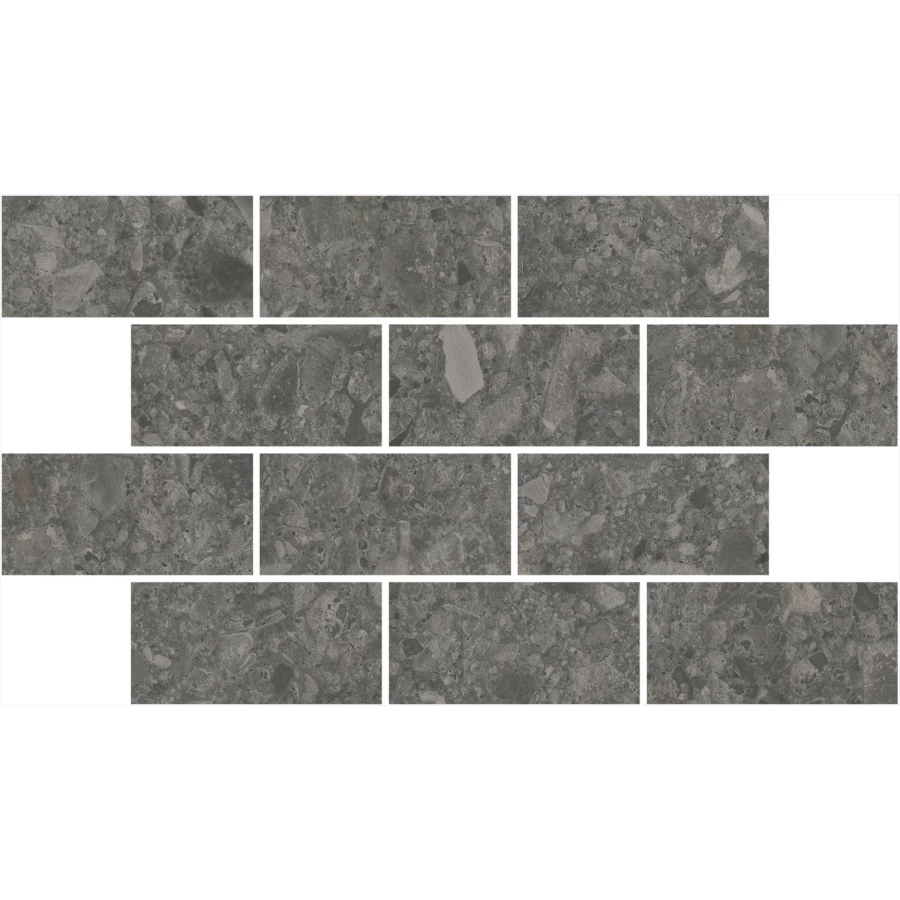 Декор Kerama Marazzi Чеппо ди Гре мозаичный обрезной матовый антрацит DD606220/MM 34,6x20 см