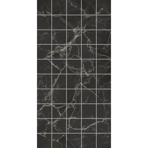 Декор чипсет Kerama Marazzi Коррер обрезной глянцевый чёрный KMD2PTG004BR 60x30 см