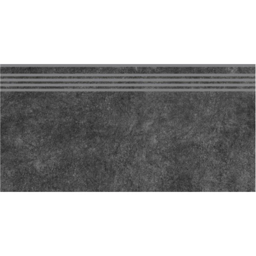 Ступень Kerama Marazzi Королевская дорога обрезная матовая чёрная SG615020R/GR 60x30 см