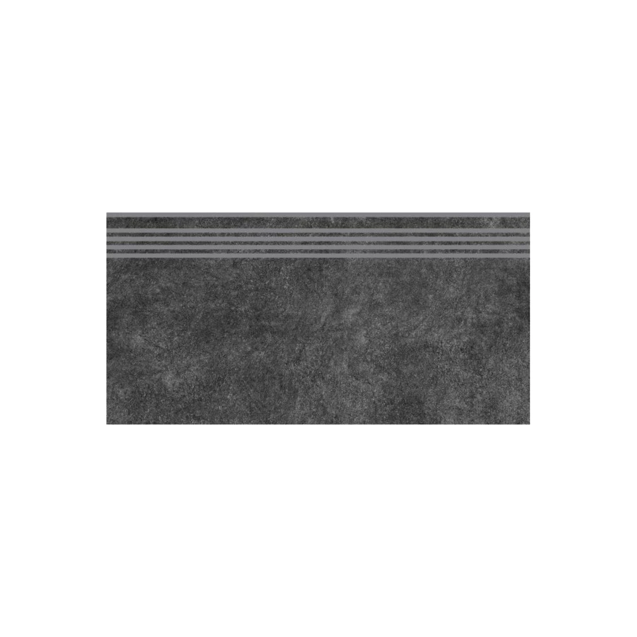 Ступень Kerama Marazzi Королевская дорога обрезная матовая чёрная SG615020R/GR 60x30 см