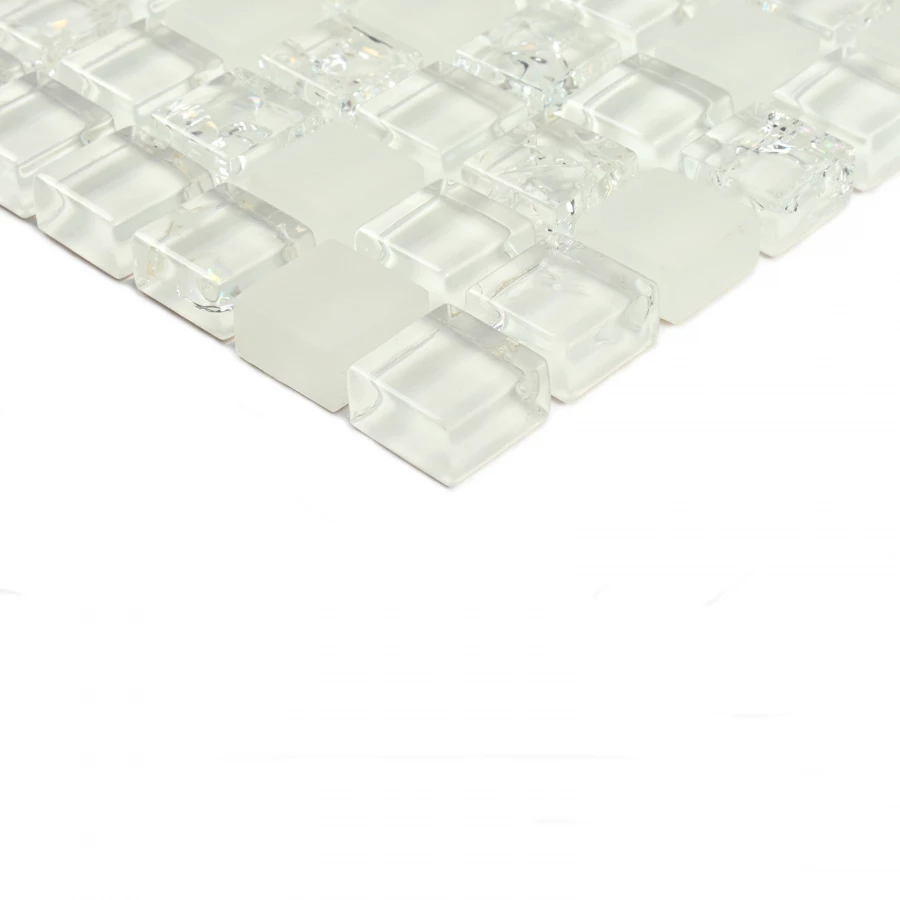 Мозаика Bonaparte Стеклянная мозаика Apollo 15х15 белая 30х30 см