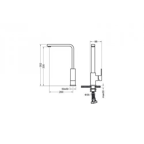Смеситель для кухни Aquatek Либра матовый черный AQ1680MB
