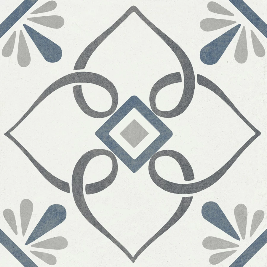 Керамогранит Harmony Peronda Provenza Blue Petals матовый многоцветный 3386037789 22,3х22,3 см