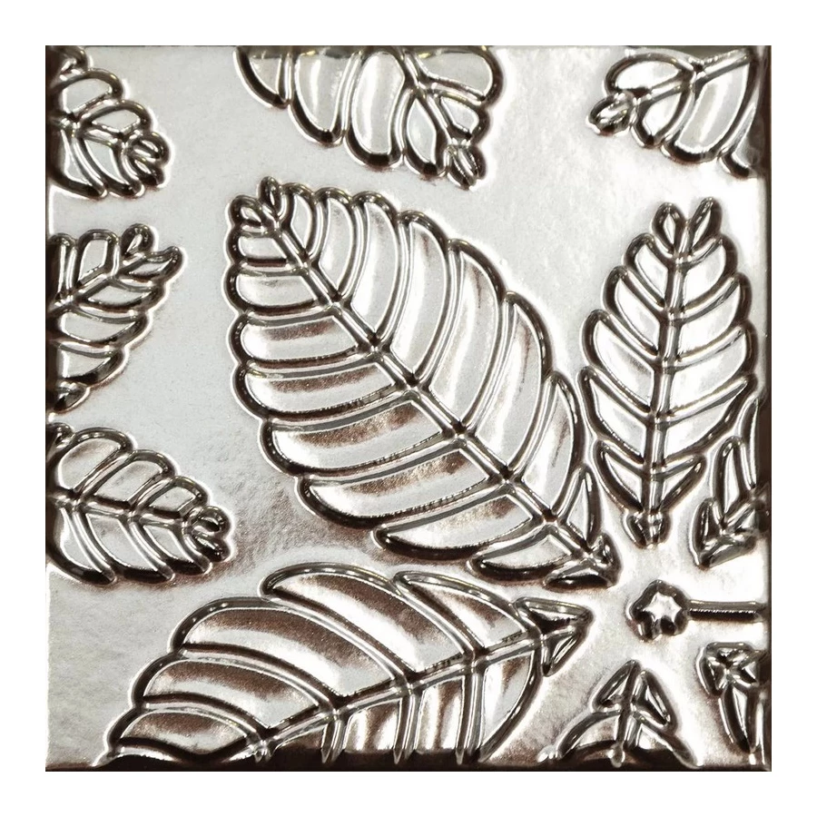 Плитка настенная Kerama Marazzi Агдаль 1 Декор металл структура глянцевый серый KMD2SFB003BN 15x15 см