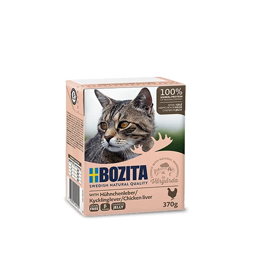 Консервы для кошек Bozita Tetra Pak Feline Chicken liver кусочки в желе с куриной печенью 4915 370 г