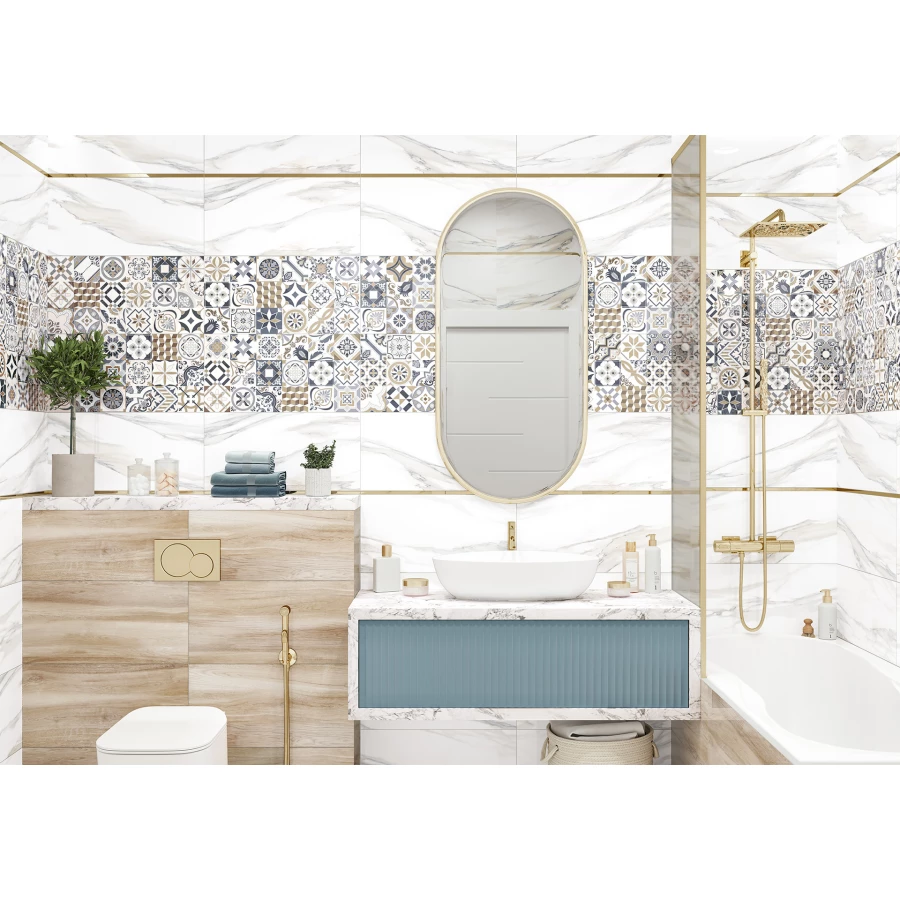 Плитка настенная New Trend Volcano Light серо-белый 60*30 см