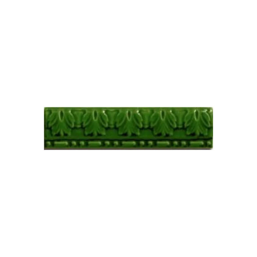 Плитка настенная Ceramica Ribesalbes Zocalo Moldura Relieve Verde глянцевая зеленая PT00445 20х5 см