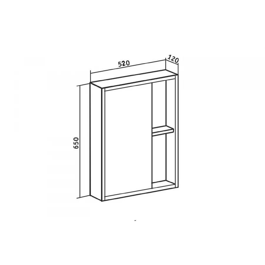 Зеркальный шкаф Runo Эко 52 железный камень 00-00001324 52x65 см