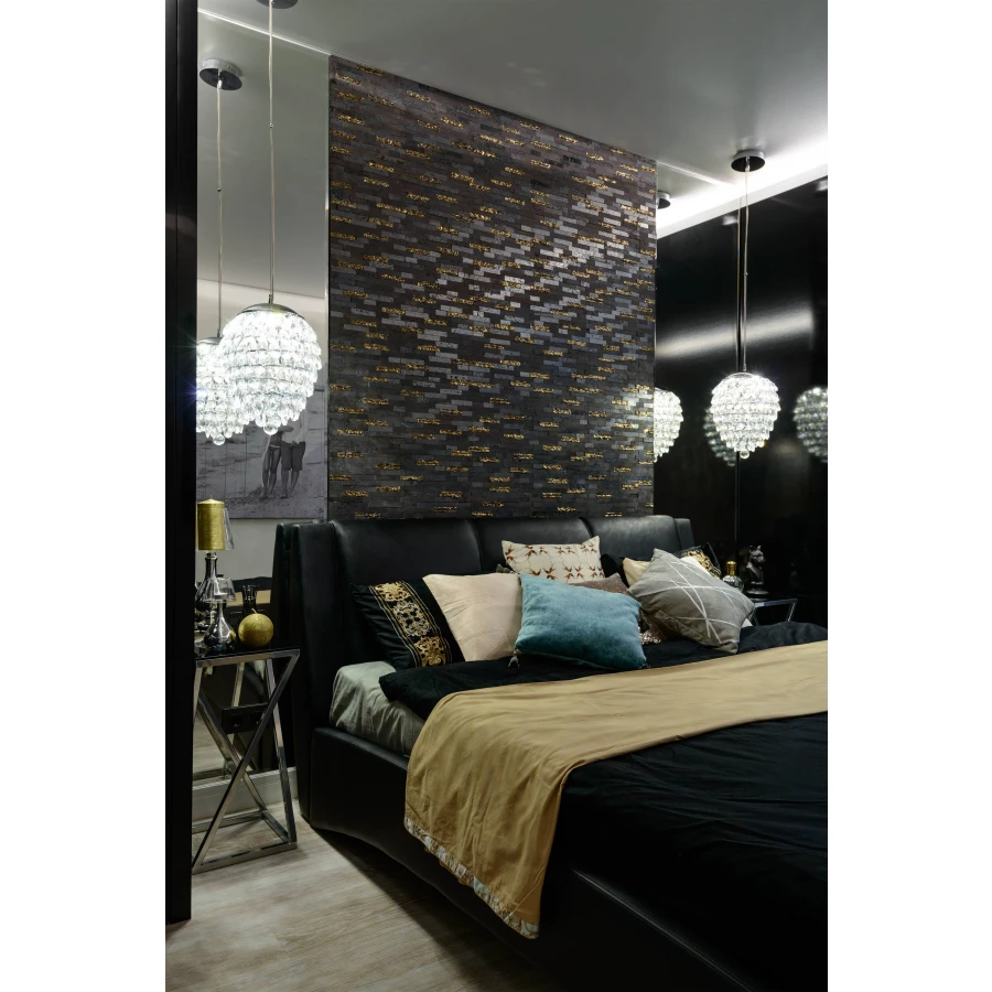 Мозаика Orro Mosaic Лава Блэк 50х20 100х20 матовая черная 30х30 см