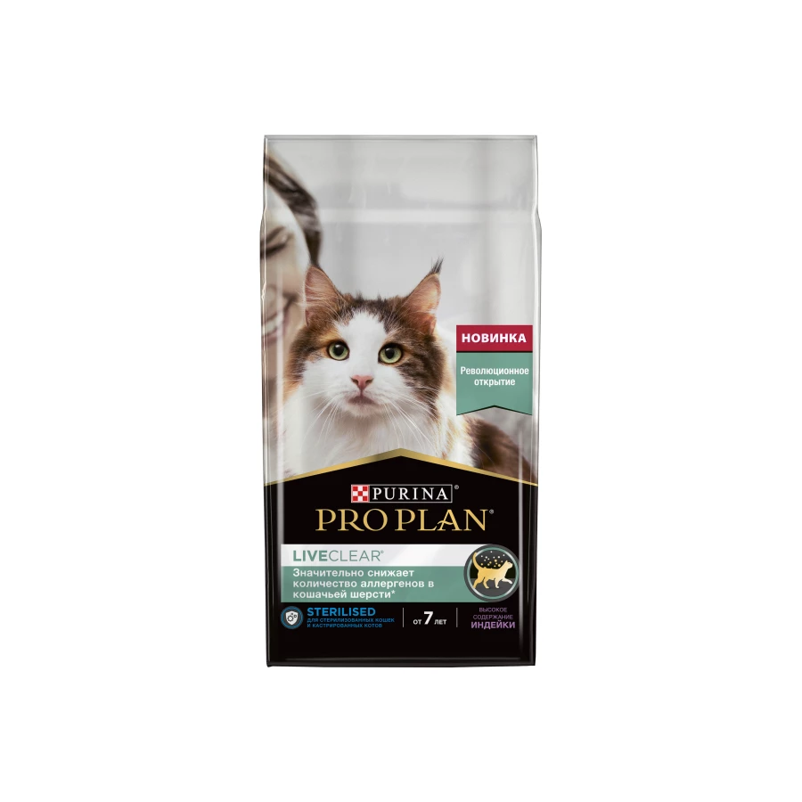 Сухой корм для стерилизованных кошек старше 7 лет ProPlan LiveClear Индейка 1,4 кг