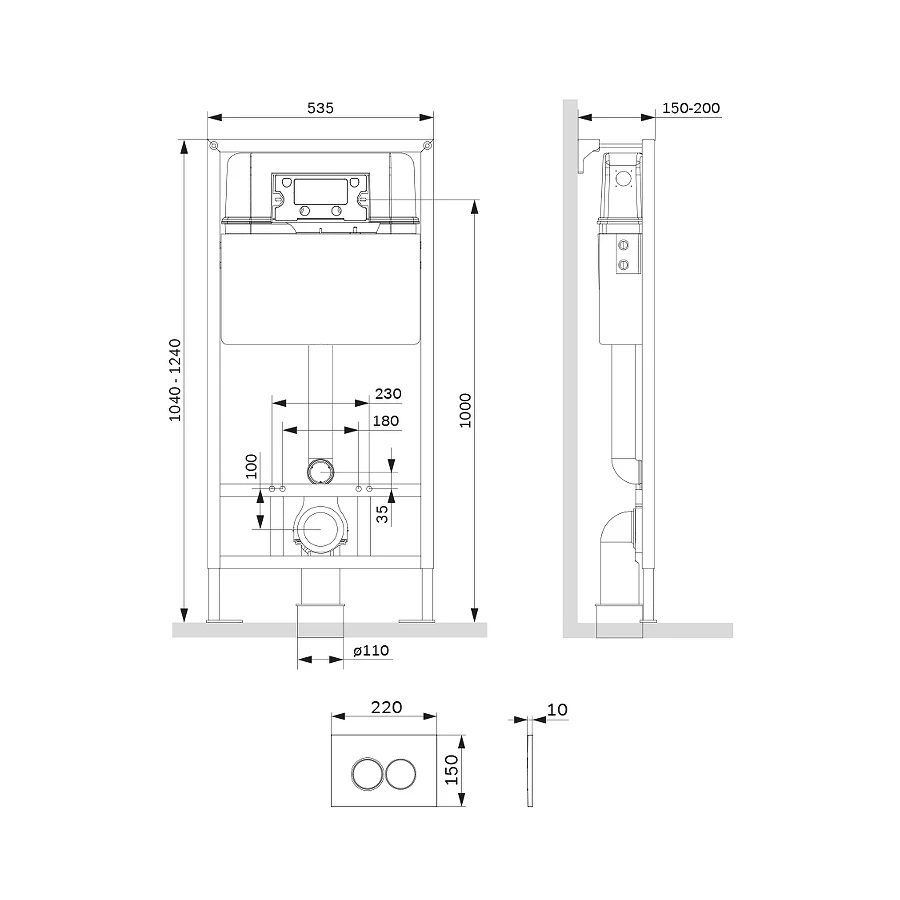 Инсталляция для подвесного унитаза с клавишей Am Pm ProC I012707.0131