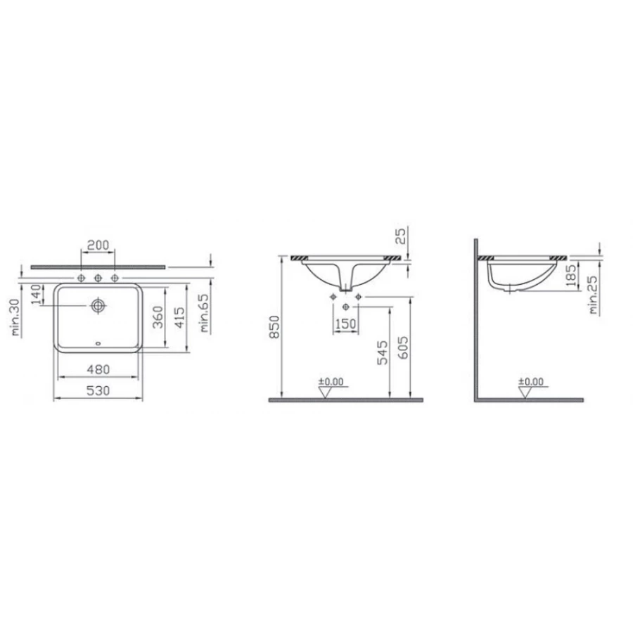 Раковина Vitra S50 5339B003-0012