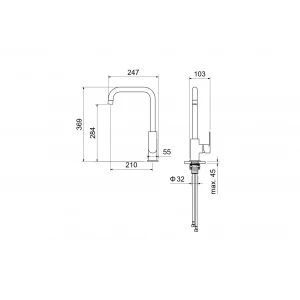 Смеситель для кухни Aquatek Лира AQ1480CR