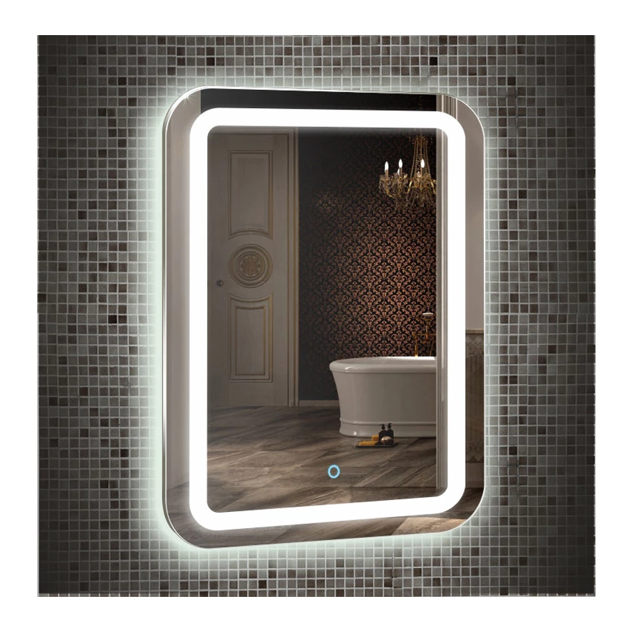 Зеркало Azario Мальта-3 c подсветкой и диммером сенсорный выключатель подогрев часы ФР-00001216 55х80 см