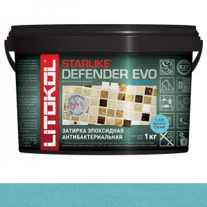 Затирка Litokol Starlike Defender EVO антибактериальная эпоксидная S.320 Azzurro Caraibi L0485740002 1 кг