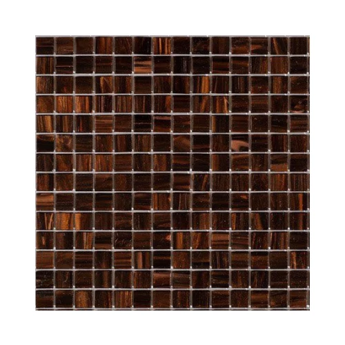 Стеклянная мозаика Rose Mosaic Gold Star сетка 2x2 глянцевая коричневая G38(5)322x322 32,2х32,2 см