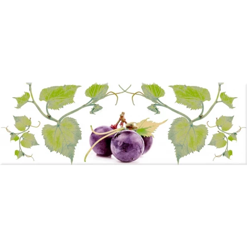 Плитка настенная Absolut Keramika Monocolor Decor Grapes 03 глянцевая многоцветная AK1143 30х10 см
