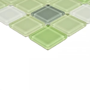 Мозаика Bonaparte Стеклянная мозаика Soft mix 25х25 глянцевая зеленая 30х30 см