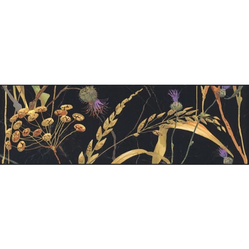 Бордюр Kerama Marazzi Астория Птицы черный SST\A03\12000R 25х8 см