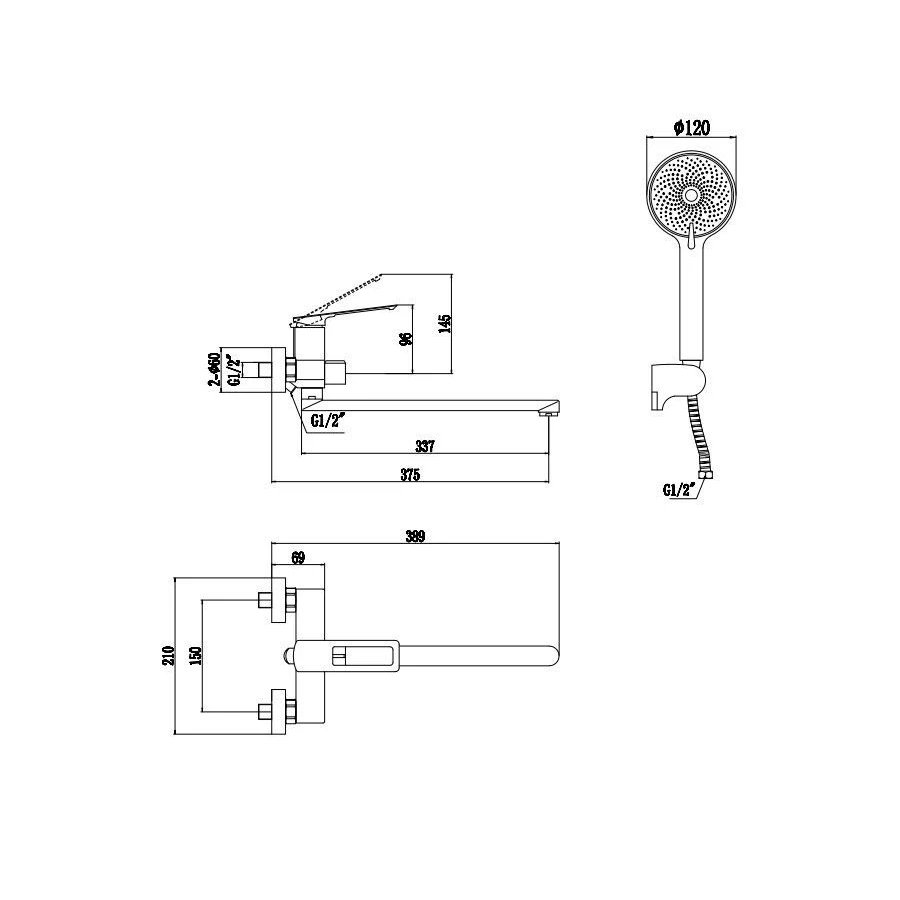 Смеситель Savol для ванны S-009024H