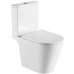 Унитаз напольный безободковый с бачком Aquatek Бетта горизонтальный выпуск тонкое сиденье с механизмом плавного закрывания крепеж AQ1363B-00 64х36,5х79 см