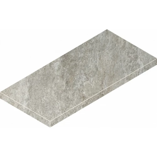 Ступень угловая левая из керамогранита Italon Магма Сильвер Грип серая 620070002972 60х33 см