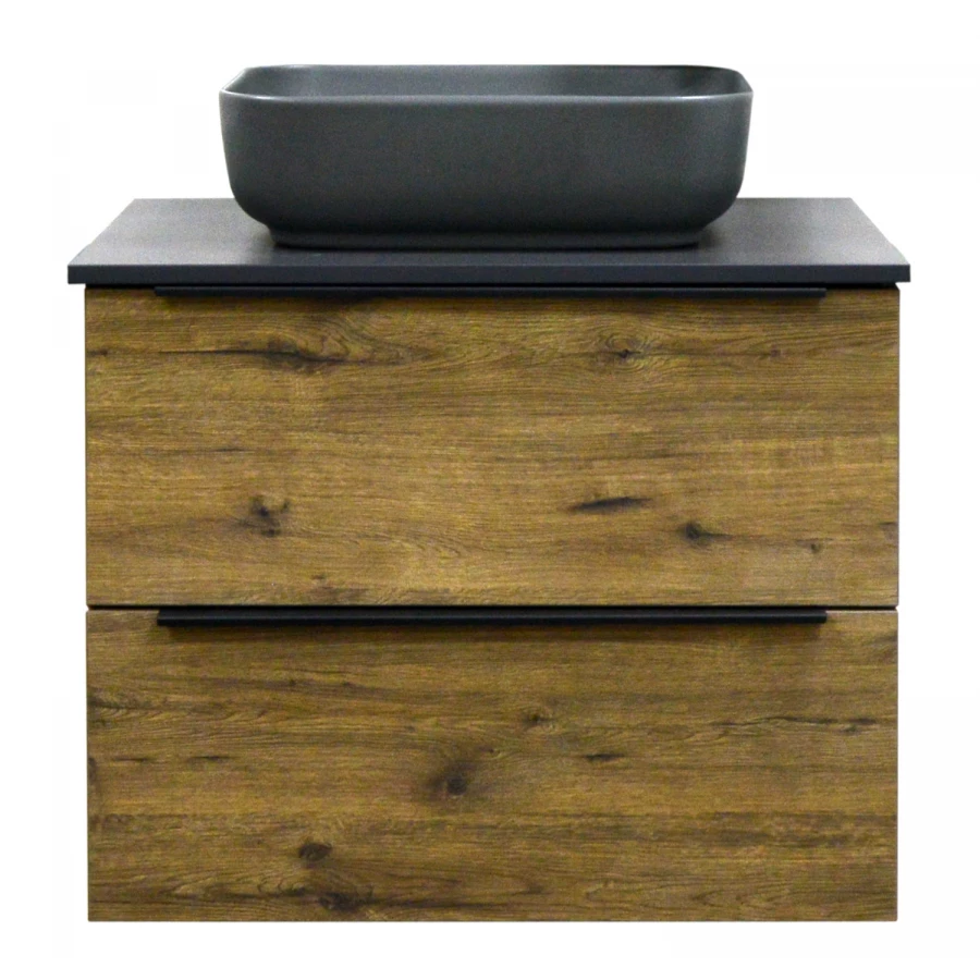 Тумба подвесная Azario Gris 90/2 два выдвижных ящика цвет дуб веллингтон CS00080430 90х50х56 см