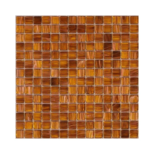 Стеклянная мозаика Rose Mosaic Gold Star сетка 2x2 глянцевая коричневая GA34rose 32,7х32,7 см
