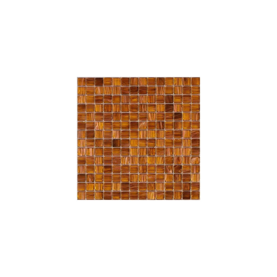Стеклянная мозаика Rose Mosaic Gold Star сетка 2x2 глянцевая коричневая GA34rose 32,7х32,7 см
