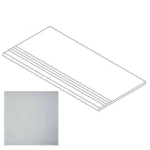 Ступень Грани Таганая Профи с насечками и завальцовкой светло-серая матовая GT009M 120х29,5 см