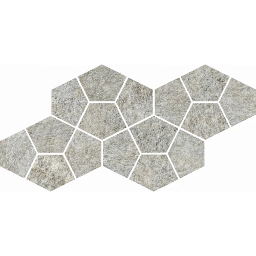 Мозаика Italon Магма Сильвер Призм матовая серая 620110000246 41,3х20,5 см