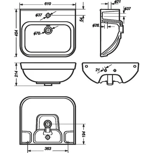 Раковина Sanita Luxe Next NXTSLWB01