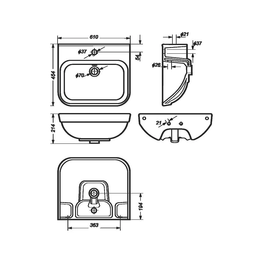 Раковина Sanita Luxe Next NXTSLWB01