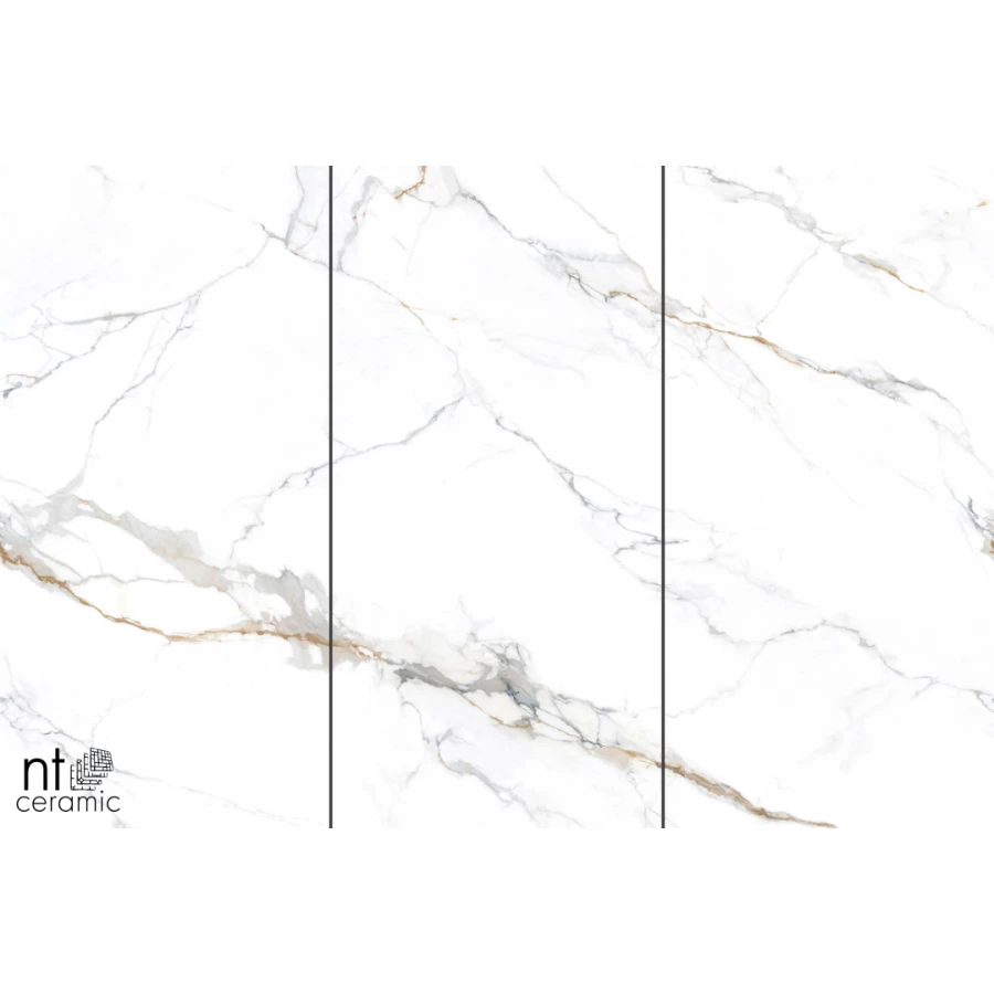 Керамогранит NT Ceramic Atlas Wide Carrara Gold mat Матовый NTT3000M 240х120 см