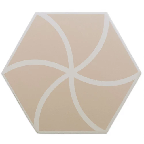 Керамогранит DNA Tiles Фэнси Wавес Cафе / Fancy Waves Cafe матовый бежевый 127010 23х20 см