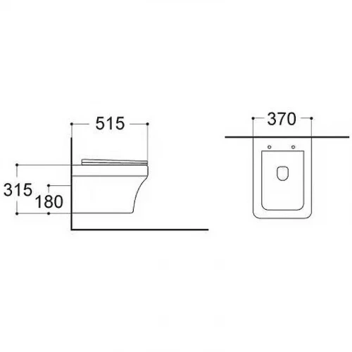 Унитаз подвесной безободковый Aquatek Амадео тонкое сиденье с механизмом плавного закрывания крепеж AQ1163-00 51,5х37х31,5 см