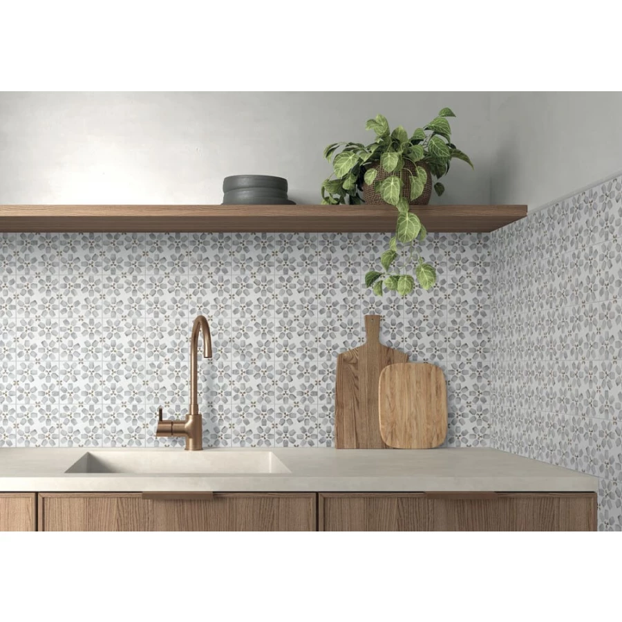 Керамогранит Harmony Peronda Dakar Palm матовый серый 3356237717 12,3х12,3 см