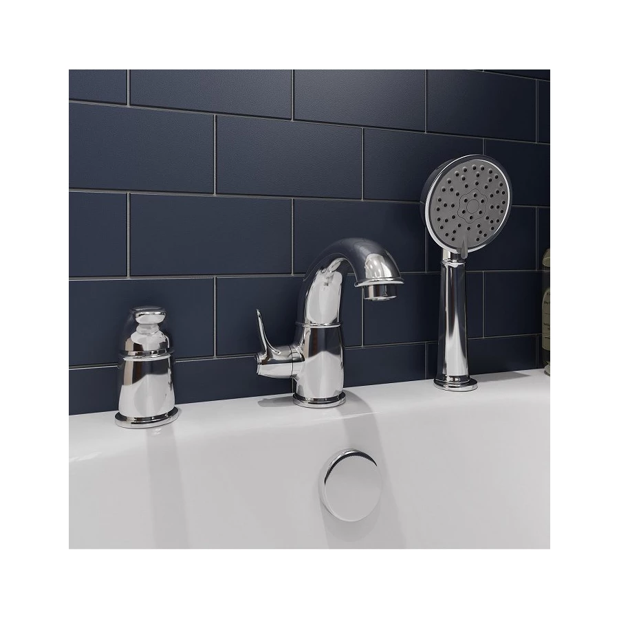 Смеситель на борт ванны Iddis Oldie OLDSB30i07 на 3 отверстия с керамическим дивертором хром