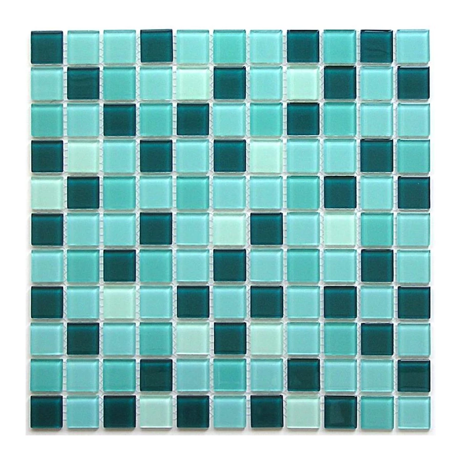 Мозаика Bonaparte Стеклянная мозаика Maldives 25х25 глянцевая бирюзовая 30х30 см