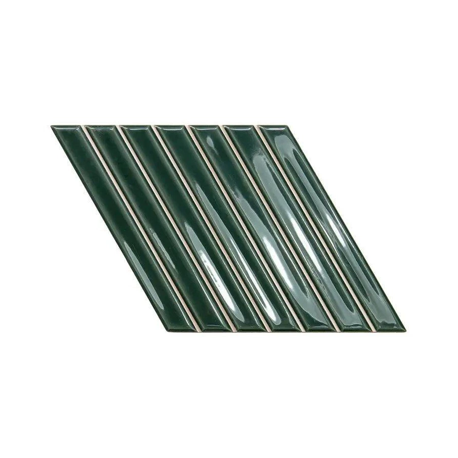 Плитка настенная WOW Spike Bars A Royal Green глянцевая зеленая 135016 25,9х15 см