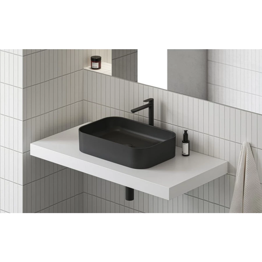 Умывальник Ravak Ceramic 550 r slim черный матовый XJX0D155001