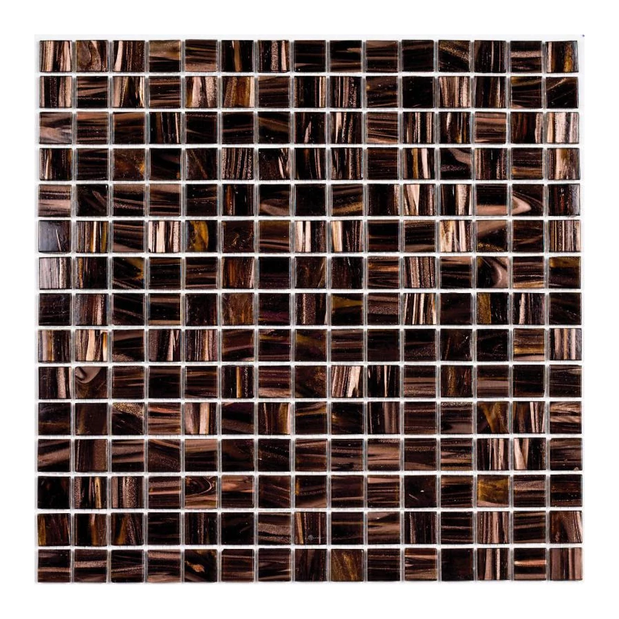 Мозаика Bonaparte Стеклянная мозаика Choko 20х20 полуглянцевая коричневая 32,7х32,7 см