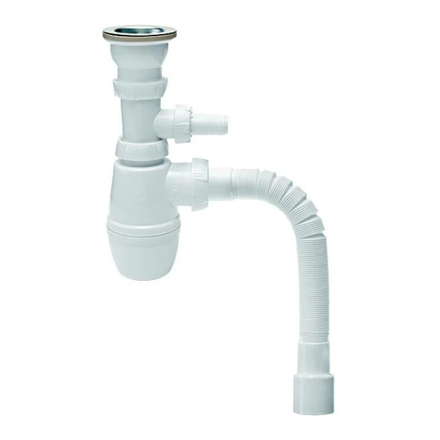 Сифон Wirquin Минор с выпуском 1½ х 40 мм с отводом для стиральной или посудомоечной машины и гофротрубой L 30718030